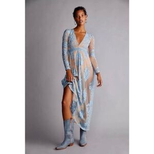 Free People Blue Floral Maxi Dress